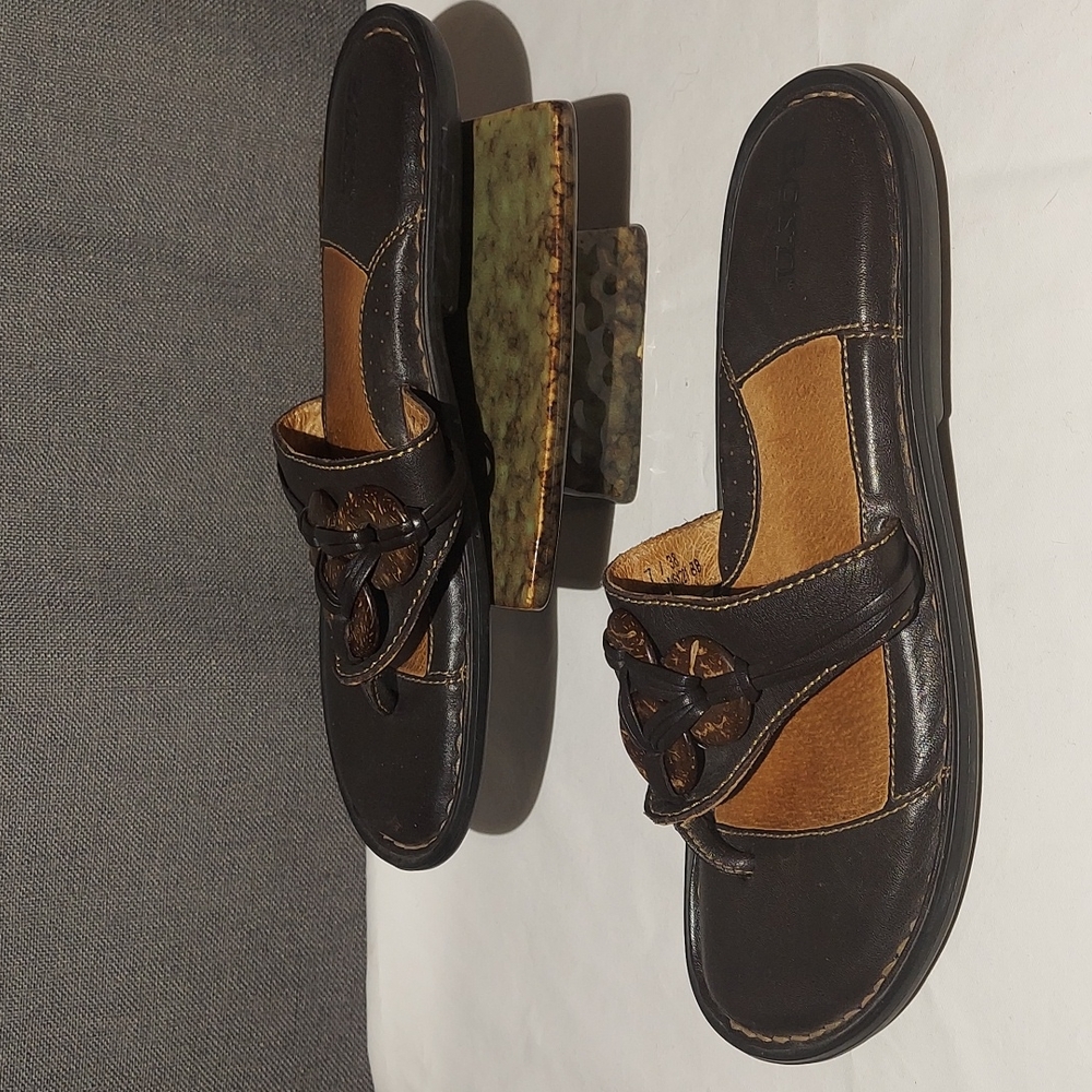 Born sandals flip flops leather size 7 / 38 - Picture 2 of 6